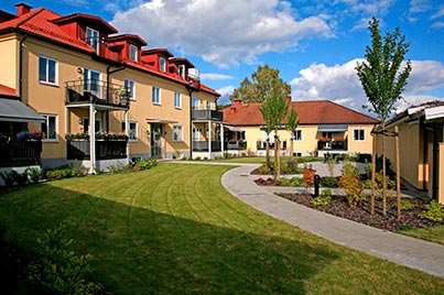 Innergården på prisbelönade fastigheten Kämpen